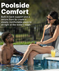 Foldable Adult Flip Seat Portable Outdoor Chair With Back Support for Poolside, showing built-in back support in use