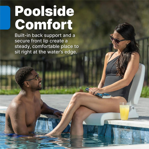 Foldable Adult Flip Seat Portable Outdoor Chair With Back Support for Poolside, showing built-in back support in use