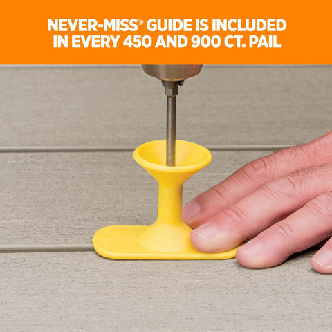 Installing Hidden Deck Fasteners 900 Count Set With One Pass Clip System using Never-Miss guide on grooved boards.
