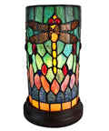 Vintage Tiffany Dragonfly Desk Lamp 11 Inch With Mosaic Glass Shade Small Accent Table Light Handmade Look UL Listed Home Decor