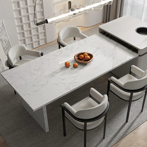 Marble Contact Paper For Countertops Peel And Stick Self Adhesive Waterproof White Grey Faux Marble Wallpaper on kitchen table