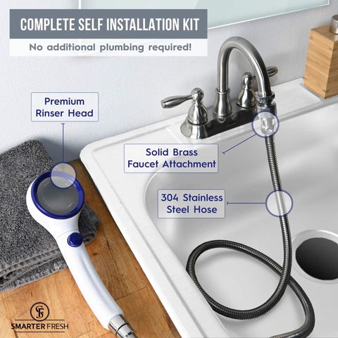 Spray Hose Extension For Sink With Quick Connect Sprayer Attachment Faucet Extender And Hair Washing Hose on sink