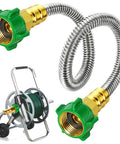 2-Foot Female To Female Garden Hose Connector With Metal Reel Adapter, Stainless Steel Hose Connector For Hose Reel
