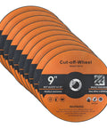 10 Pack 9 Inch Cut Off Wheels 0.075 Inch Thick 7/8 Inch Arbor For Angle Grinder Heavy Duty Aggressive Metal And Stainless Steel Cutting