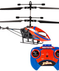 Spider Man RC Helicopter For Kids 8 Plus Easy Fly Remote Control Toy With LED Lights Tough Build Durable Polymer Body Coaxial Rotors