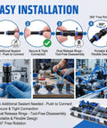 70 Piece Quick Connect Air Hose Fitting Assortment Set Includes Straight Elbow Tee Splitter And Reducer Push To Connect Pneumatic Plastic Air Line Connector Kit Perfect Tool For Machinery And Automotive Gear, black plastic fittings in storage case