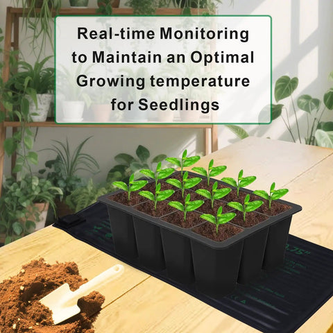 Seedling Heat Mat 10x20.75 Inch Waterproof Heating Pad For Indoor Gardening Seed Starting Germination Hydroponics Greenhouse Grow System Low Power 18W Easy Clean Durable PVC