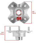 Heavy Duty Rear Axle Shaft And Left Right Wheel Hub Kit For Honda Rancher 420 top and side view with dimensions displayed