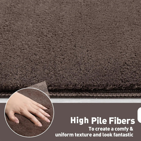 Close-up of high pile fibers on Ultra Plush Carpet Stair Treads 8x30 Inches For Indoor Stairs Non Slip Skid Resistant Pet Friendly