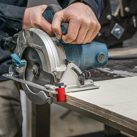 Stair Gauges For Framing Square With Non Slip Grip And Holder, worker using clamp on cutting tool for precise layout on wood