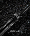 Close-up of frame lock mechanism on Titanium Pocket Knife With M390 Powder Steel Blade For Everyday Carry Thumb Hole EDC Folding Knife