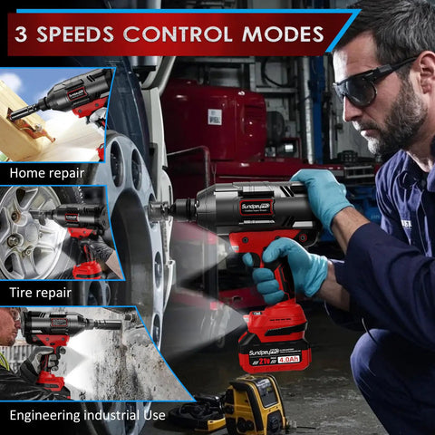 Cordless Impact Wrench With Brushless Motor Delivers Up To 1600 Foot Pounds Of Torque And 2100 Nm Three Quarter Inch Drive in use