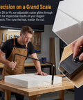 Adjustable 2Ft To 4Ft Hot Wire Foam Cutter With Dual Heat Power Supply Heavy Duty Aluminum Frame For Styrofoam XPS EPS EIFS Foam Boards Delivers Smooth Clean Cuts For DIY Crafts And Professional Projects in workshop