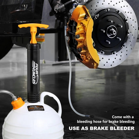 Grip Tight 6 Liter Manual Oil Extractor Pump For Swift Engine Oil Changes Via Dipstick Tube with brake bleeding hose.