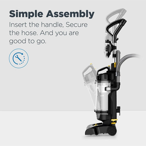 Eureka PowerSpeed Upright Vacuum Cleaner For Carpet And Hard Floors Pet Turbo Black Yellow Lightweight Powerful Deep Clean Multi Surfaced With Five Height Adjustments Extra Large Dust Cup Easy Use Portable