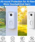 Adhesive Door Mount For All New Video Doorbell Camera 2nd Gen No Drill Mounting Bracket in white installed outdoors