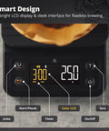 Onyx Black 0.1g Precision Digital Coffee Scale With Timer For Pour Over And Espresso, 3Kg Capacity LCD display showing time and weight