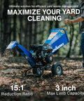Beast 7HP Gas Powered Wood Chipper Shredder Mulcher For Yards Heavy Duty 3 Inch Max Capacity outdoors in use