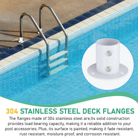 Level Up Your Pool Game With This Badass 304 Stainless Steel Deck Anchor Flange Boasting A Slick White Look That Grips Tight To 1.5 Inch Tubing For Above Ground Pool Ladders And Handrails Built Like Tank Hella Sturdy