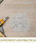 Stainless Steel M8 Split Spring Lock Washers Kit, 100 Pieces, Heavy Duty Corrosion Resistant Locking Washers For Bolts And Screws, General Repair And Machinery Maintenance, Easy Install And Secure Fit on wood with pliers