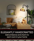 Arched Tiffany Style Floor Lamp With Stained Glass Shade In Tan Yellow Brown Antique Vintage Look for Living Room 62 Inch Tall LED Ready