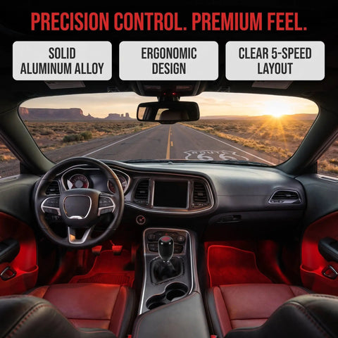 Upgrade Your Ride With This Sleek Kisa Angel 2 Piece Weighted Shift Knob Set For Manual Cars Featuring Ergonomic Grip, Anodized Finish, And Universal 8 10 12 Mm Adapter Kit For Smooth Gearing Action. black aluminum weighted shift knob in manual car interior, ergonomic grip