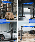 Beefed Up 2 Ton Gantry Crane Up To 4500 Lbs Capacity Adjustable Height 8.53 To 12.47 Ft portable shop hoist in various settings