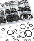 Badass Heavy Duty External Shaft Retaining Ring Assortment Kit With Premium Black Carbon Steel Circlips in organized storage case.