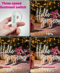Hello Gorgeous Pink Neon Sign Light For Home Decor And Party Vibes LED Neon Strip with three speed adjustment switch.