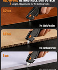 Retractable Box Cutter Knife With Built In Blade Storage And Tool Free Quick Change Includes 15 Sharp SK5 Replacement Blades Heavy Duty Razor Knife For Cardboard Plastic And Paper Craft Projects Black, 3 blade depths