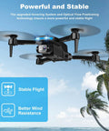 Drone With Camera And Built In Screen On Controller For Beginners in flight, showcasing stability and HD camera, palm trees in background.