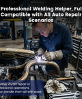 Mechanic using Heavy Duty Exhaust Tacking Band Set, 5 Piece, 304 Stainless Steel, 2 to 4 Inches for TIG welding alignment