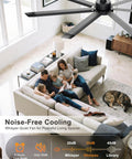 Big 72 Inch Ceiling Fan With Lights, 8000 CFM Industrial High Airflow Ceiling Fan With Remote And App Control, 7 Aluminum Blades