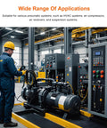 Lock Tight Air Pressure Switch For 120 To 150 Psi Automatic Compressor Cut Off Valve in factory setting, technician operating compressor.