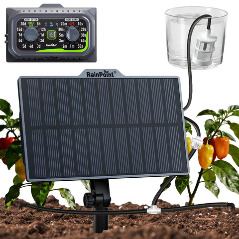 Solar Powered Drip Irrigation Kit With No Fuss Rechargeable USB C Power For Indoor And Outdoor Garden Use, Easy Setup Watering