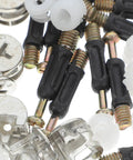 Cam Lock Connector Set, 24 Pieces With 35mm Plastic Rods, Self-Tapping Bolts And Eccentric Wheel Nuts close-up view