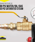 Full Port Three Quarter Inch Brass Ball Valve With Lead Free Brass, Female NPT Connection, chrome plated ball image