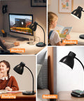 Wireless Charger LED Desk Lamp For Home Office And Dorm With 800 Lumens Small Desk Light With Pen Holder And Flexible Arm