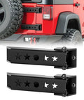 Tough As Nails Steel Tailgate Hinge Set Heavy Duty Reinforced Rear Door Brackets view fitted on red Jeep Wrangler.