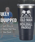 Dope Pickleball Gift For Men 20 Oz Stainless Steel Travel Tumbler Featuring Laser Etched Court Graphics And Tight Seal Lid, insulated for pickleball players.