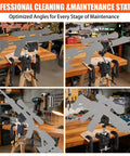 Professional cleaning and maintenance station with Heavy Duty 360 Degree Swivel Bench Gun Vise and dual clamps for rifles.