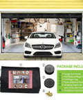 Magnetic Heavy Duty Fiberglass Garage Door Screen For Two Car Garage 16x7 Ft with installation package and car in garage