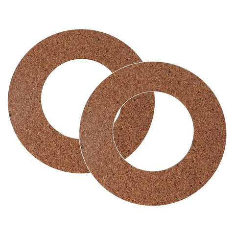 Two circular cork gaskets for Satin Anodized Aluminum No-Draft Speak-Thru for Ticket Windows And Box Offices, Easy To Install.