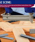 Pro Level 18 Gauge Narrow Crown Staples And Brad Nails Assortment Kit 4200 Pieces used in woodworking with a nail gun on wooden planks.