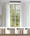 Bronze Curtain Rods for Windows Adjustable 48 to 84 Inches Heavy Duty Diameter Seven Eighths Inch Brown Finish with Decorative Finials