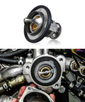 Top Tier Engine Coolant Thermostat With Heavy Duty Gasket Compatible With Honda Civic Crv Crz, showcasing steel alloy construction.