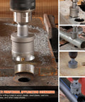 Carbide Hole Saw Kit For Metal 17 Piece Set 9/16 To 2 1/8 Inches With Tungsten Carbide HSS in use on wood, metal, and plastic surfaces.
