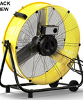 Back view of the Beastly Industrial 30 Inch Drum Fan With 14000 CFM High Velocity Airflow 550W 3 Speed Heavy Duty Metal Floor Circulator