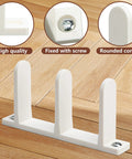 4 Pack Universal ABS Sliding Closet Door Floor Guides for 1-3/8 Inch Thick Doors white bottom guides with screws on wooden floor