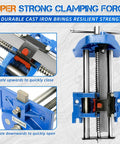 Heavy Duty 7 Inch Quick Release Workbench Vise Rock Solid Ductile Iron Build 3300 Pound Clamping Grip close-up of clamping mechanism